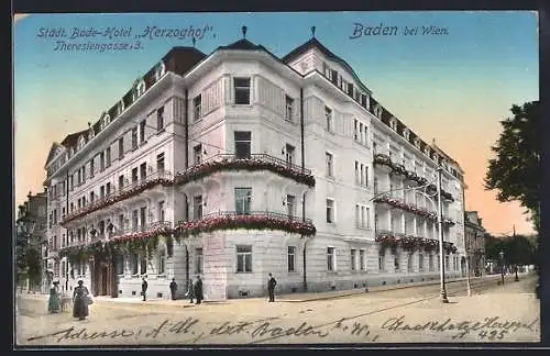 AK Baden, Hotel Herzoghof, Theresienstrasse 3