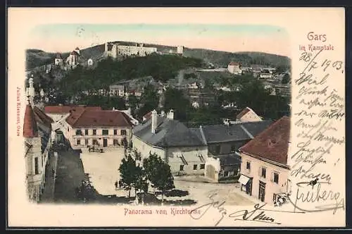 AK Gars im Kamptal, Panorama vom Kirchturm