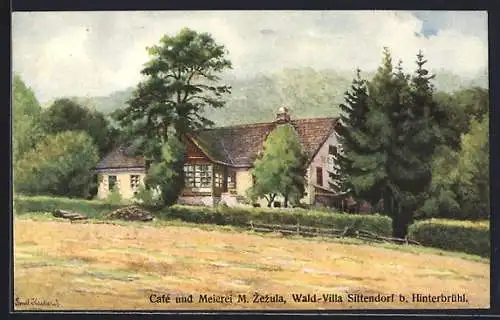 AK Sittendorf b. Hinterbrühl, Café und Meierei von M. Zezula, Wald-Villa