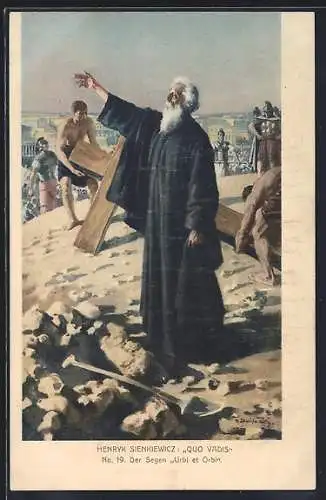 Künstler-AK Petrus spricht den Segen Urbi et Orbi auf dem Kreuzberg