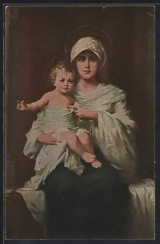 AK Madonna mit dem Jesusknaben, Religion