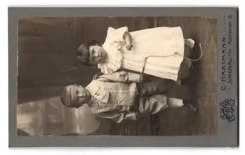 Fotografie C. Hartmann, Ilmenau, Damenkopf mit Blattzweig im vor Sonnenaufgang im Jugendstil