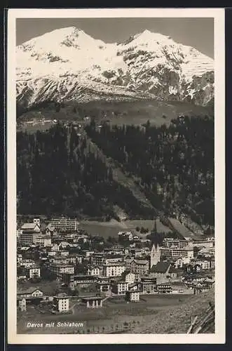 AK Davos, Ortsansicht mit Schiahorn