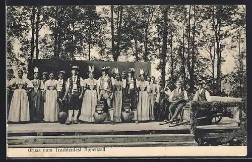 AK Appenzell, Szene vom Trachtenfest