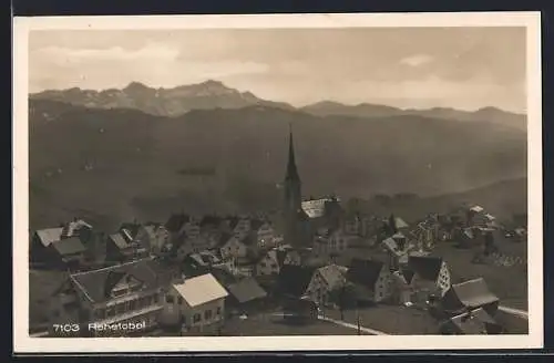 AK Rehetobel, Ortsansicht gegen die Berge