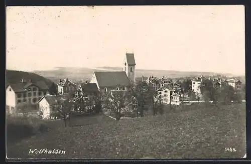 AK Wolfhalden, Die Kirche von der Wiese aus