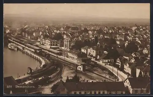 AK Romanshorn, Bahnhof und Hafen