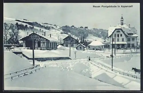 AK Appenzell, Das Neue Postgebäude im Winter