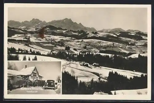 AK Trogen, Gasthaus zum Schweidweg, Totalansicht in den Bergen