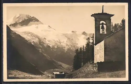 AK Fextal, Kapelle mit Piz Tremoggia