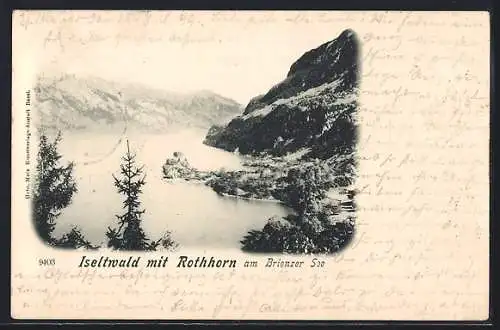 AK Iseltwald, Ansicht mit Rothorn am Brienzer See