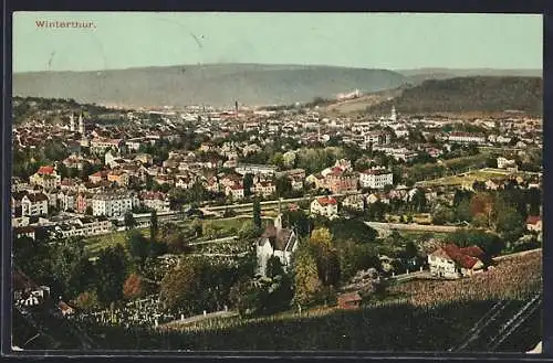 AK Winterthur, Teilansicht mit Kirche