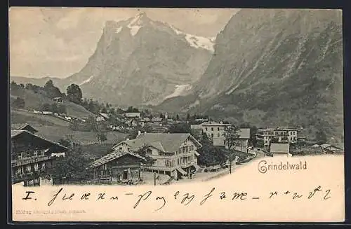 AK Grindelwald, Panorama mit Bergen