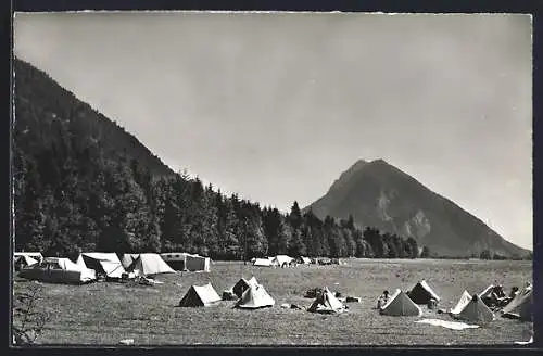 AK Unterseen-Interlaken, Camp Neuhaus mit Harder