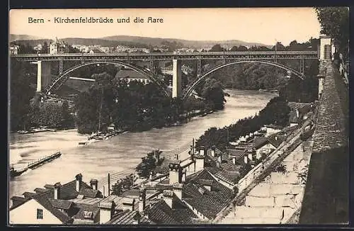 AK Bern, Kirchenfeldbrücke und die Aare