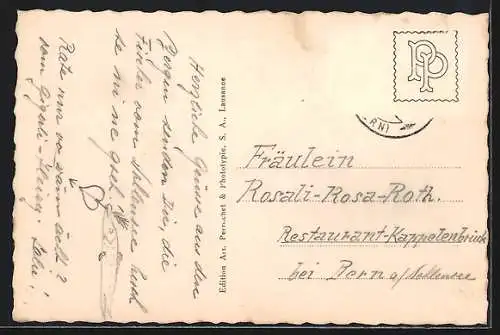 AK Kandersteg, Teilansicht mit Blümlisalp, Fründenhorn und Doldenhorn