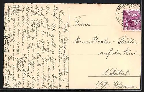 AK Winterthur, Museum mit Strassenpartie