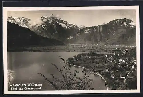 AK Weesen am Wallensee, Blick ins Glarnerland