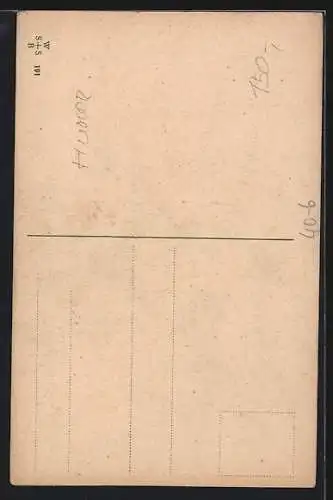 AK Dicker auf einem zu kleinen Stuhl im Wirtshaus, Dackel