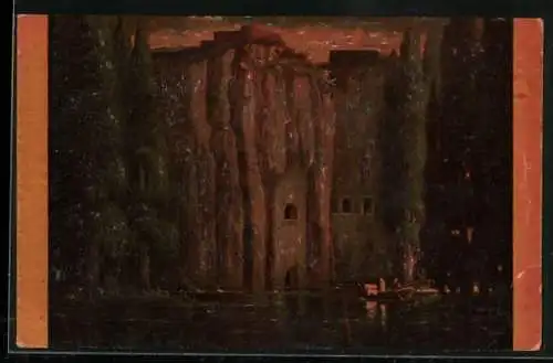 Ölgemälde-Imitations-AK Degi Nr. 1068: Studie aus Böcklins Toteninsel