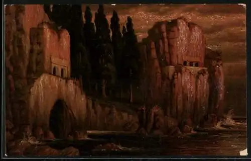 Ölgemälde-Imitations-AK Degi Nr. 1015: Toteninsel von Walter Hoy