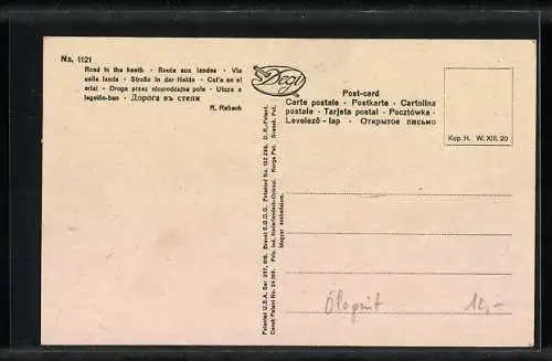 Ölgemälde-Imitations-AK Degi Nr. 1121, R. Rabach: Strasse in der Heide