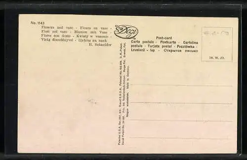 Ölgemälde-Imitations-AK Degi Nr. 1143: Blumen mit Vase