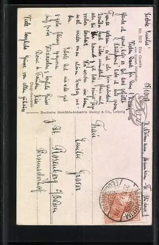 Ölgemälde-Imitations-AK Degi Nr. 502: Quelle mit Statue