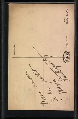 Ölgemälde-Imitations-AK Degi Nr. 573: Kathie Mädchen mit verschränkten Armen