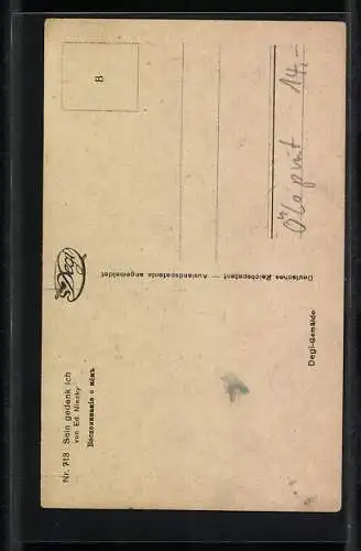 Ölgemälde-Imitations-AK Degi Nr. 713: Sein gedenk ich, Dame mit Rosenblüten