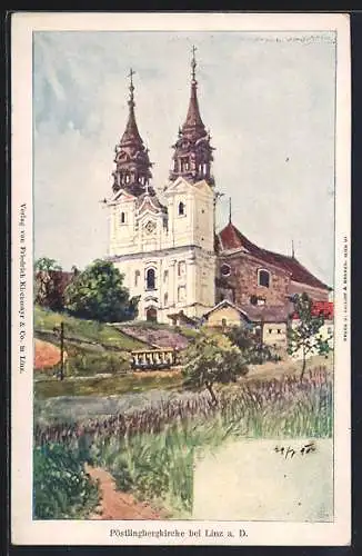 Künstler-AK Linz-Pöstlingberg, Die Kirche