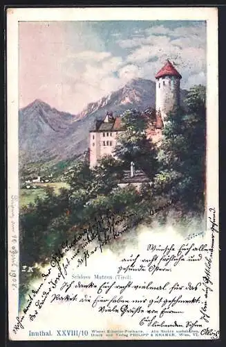 Künstler-AK Reith i. Alpbachtal, Schloss Matzen