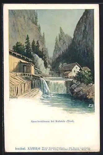 Künstler-AK Philipp + Kramer: Kufstein, Sparchenklamm