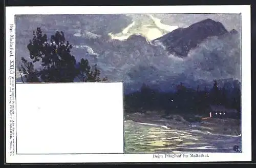 Künstler-AK Philipp + Kramer Nr. XXI /3: Malta, Pflüglhof, Ortsansicht