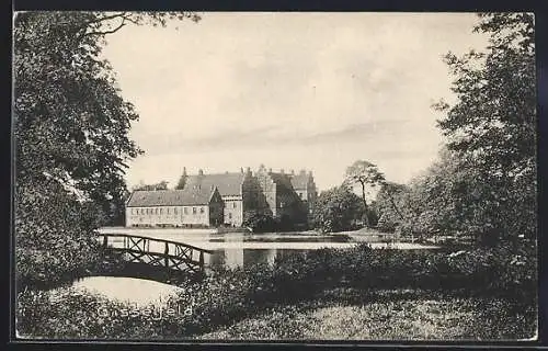 AK Gisselfeld, Ortsansicht mit Brücke