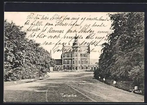 AK Tollose, Turmgebäude mit Strasse