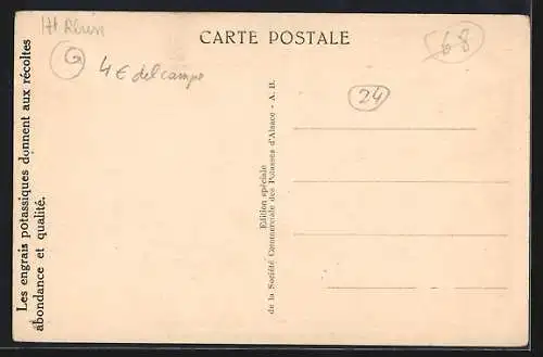 AK Mines de postasse d`Alsace, vue d`une rue de la cité Rossalmend de la mine Marie-Louise