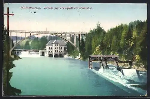 AK Gmunden, Brücke am Traunfall