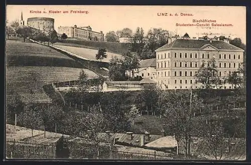 AK Linz a. d. Donau, Kirche und Kloster am Freinberg