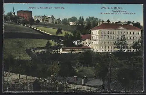 AK Linz a. d. Donau, Kirche und Kloster am Freinberg