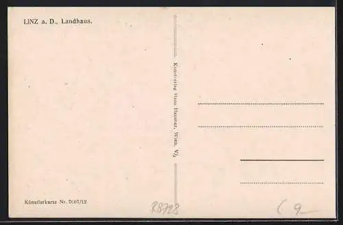 AK Linz /Donau, Landhaus aus der Vogelschau