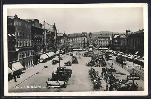 AK Linz, Platz, Strassenbahn