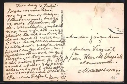 AK Dreischor, Strassenpartie mit einer Pferdekutsche