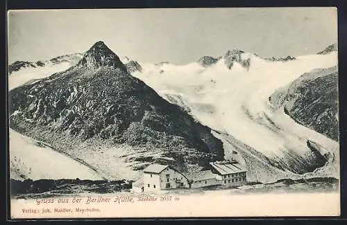 AK Berliner Hütte, Ansicht mit dem Gletscher