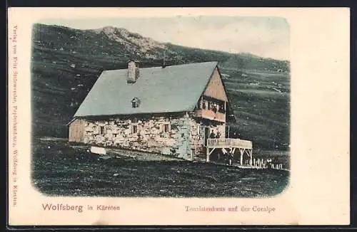 AK Koralpenhaus, Berghütte auf der Coralpe Section Wolfsberg d. D. u. Ö. A.