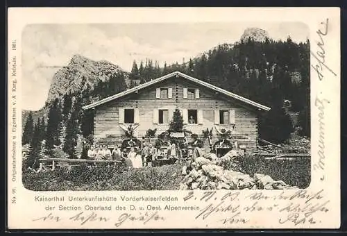 AK Unterkunftshütte Vorderkaiserfelden, Berghütte der Section Oberland des D. u. Oest. Alpenverein im Kaiserthal