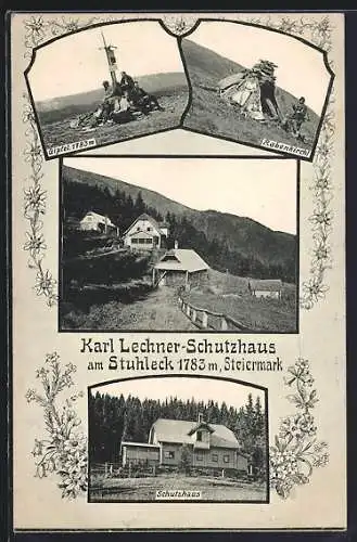 AK Karl Lechner-Schutzhaus, Ansicht am Stuhleck, Gipfel, Rabenkirchl