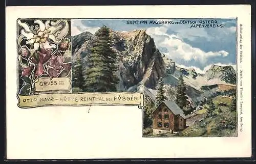 AK Otto Mayr-Hütte, Ansicht im Rheinthal bei Füssen