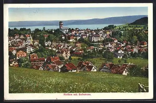 AK Heiden /Bodensee, Ortsansicht mit Blick zum Bodensee