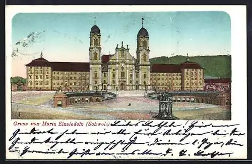 AK Maria Einsiedeln, Stift mit goldenen Fenstern